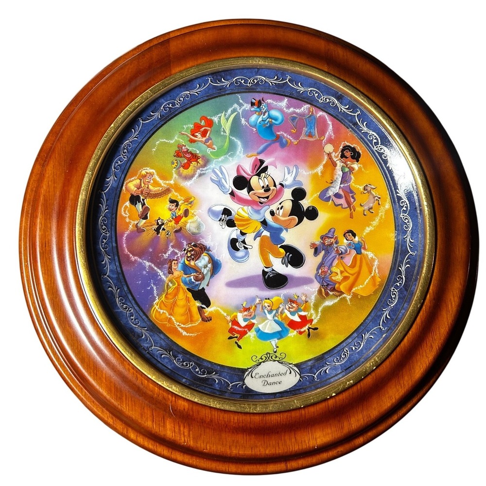 Bradford Exchange Collector Plate OS Multicolor Enchanted Dance Mickey Minnie - Picture 2 of 6